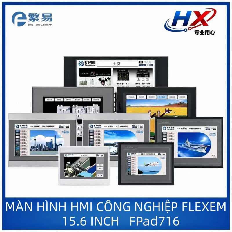 FPad716 Màn hình HMI 15.6 inch Flexem Cảm ứng điện trở Web Linux