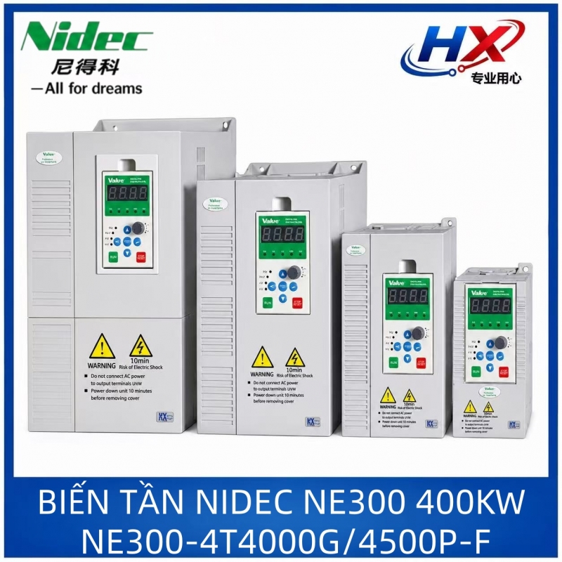 NE300-4T4000G/4500P-F Biến tần Nidec NE300 vector 3 pha 380V 400KW nặng tải / 450KW nhẹ tải tủ đứng cubicle hoàn chỉnh F